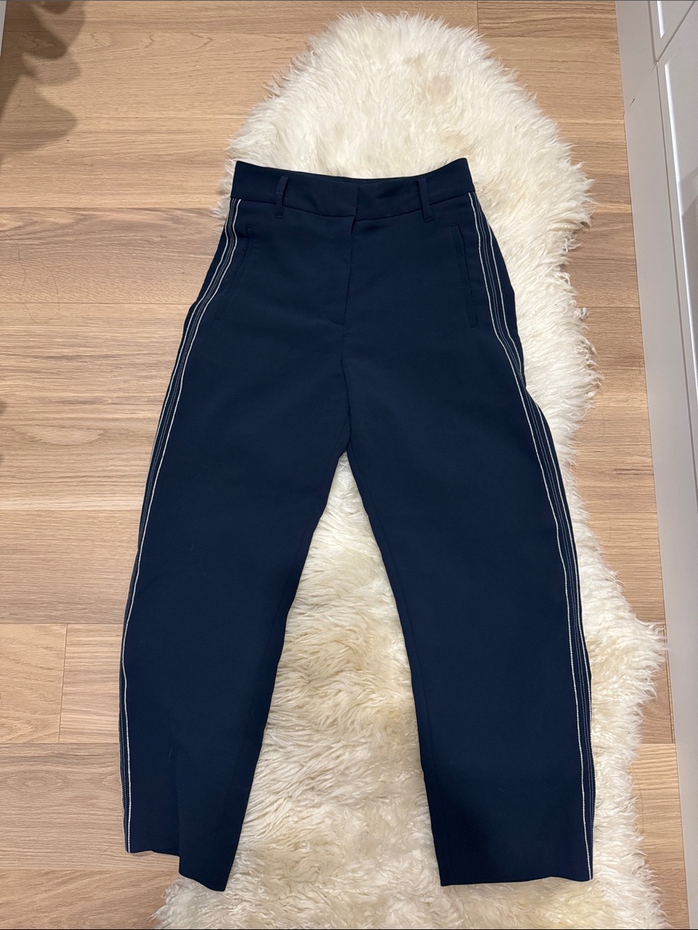 Wilfred Melina Pants Navy Tuxedo Stripe Trousers